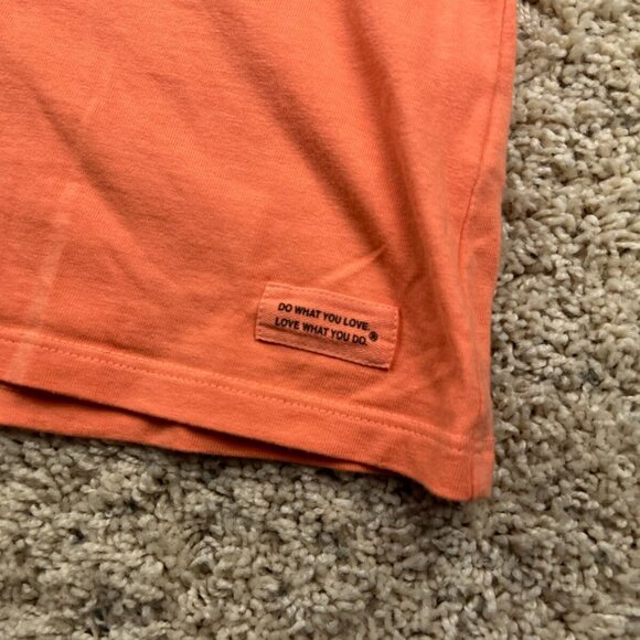 Life is Good T-Shirt Women XL Short Sleeve Orange Graphic Crew Neck Wander Love - Picture 2 of 10